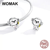925 Sterling Silver Monkey Charm Bead for Bracelet DIY Woman Jewelry