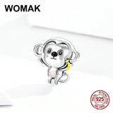 925 Sterling Silver Monkey Charm Bead for Bracelet DIY Woman Jewelry