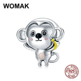 925 Sterling Silver Monkey Charm Bead for Bracelet DIY Woman Jewelry