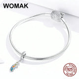 925 Silver Beads Feather Charm Pendant for Jewelry Making