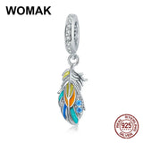 925 Silver Beads Feather Charm Pendant for Jewelry Making