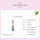 925 Silver Beads Feather Charm Pendant for Jewelry Making
