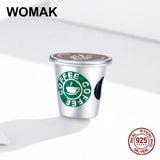 925 Silver Coffee Charm Beads for Bracelet Making