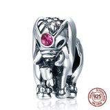 925 Silver Elephant Charm Bangle Bracelet Bead Women DIY