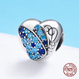 Heart Zircon Butterfly Beads for Jewelry Making