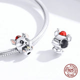 925 Silver Mouse Baby Bead for Charm Bracelet Pendant