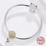 Sunflower Charm Bangle Bracelet DIY Jewelry 925 Sterling Silver Pendant