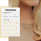 Women Stainless Steel Cuban Chain Initial Necklace