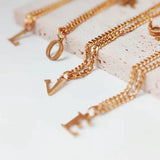 Stainless Steel Initial Necklace A-Z Letter Pendant Jewelry