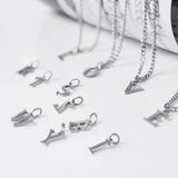 Stainless Steel Initial Necklace A-Z Letter Pendant Jewelry