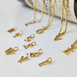Stainless Steel Initial Necklace A-Z Letter Pendant Jewelry