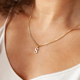 Stainless Steel Initial Necklace A-Z Letter Pendant Jewelry