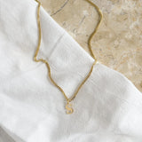 Stainless Steel Initial Necklace A-Z Letter Pendant Jewelry