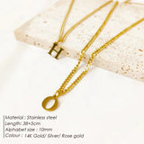 Stainless Steel Initial Necklace A-Z Letter Pendant Jewelry