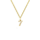 Stainless Steel zircon Necklace with lucky Numbers Pendant