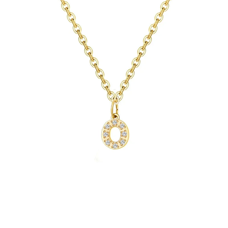 Stainless Steel zircon Necklace with lucky Numbers Pendant