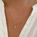 Stainless Steel zircon Necklace with lucky Numbers Pendant
