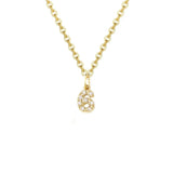 Stainless Steel zircon Necklace with lucky Numbers Pendant