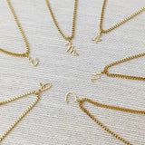 Women Stainless Steel Chain Heart Initial Necklace Letter Charms Pendant