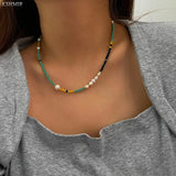 Bohemian Small Freshwater Pearl Choker Necklace