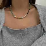 Women Freshwater Pearl Choker Necklace Bohemian Jewelry