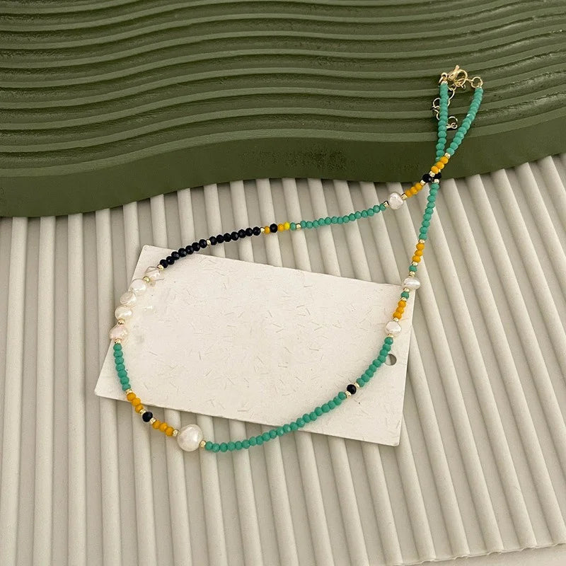 Bohemian Small Freshwater Pearl Choker Necklace