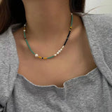 Women Freshwater Pearl Choker Necklace Bohemian Jewelry