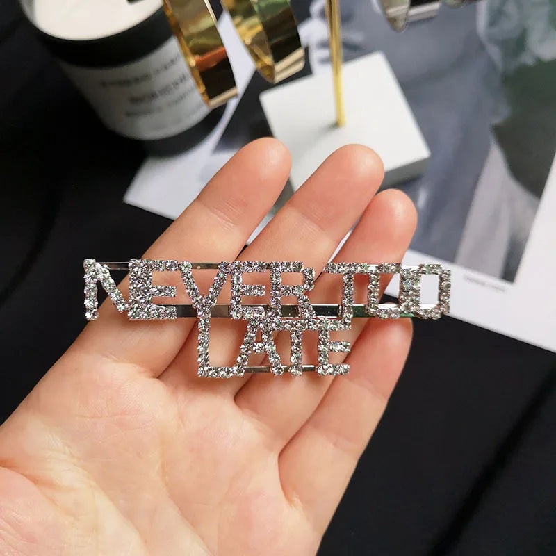 Crystal Letter Brooch Pin Jewelry for Women
