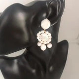 Coin and Rice Pearl Earring Stud Set