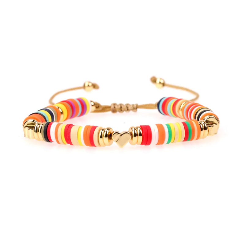 Women's Adjustable Bracelet Flowers Heart Charm Bracelet