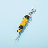 Silicon Wood Bead Keychain for Women Girls Summer Pendant Tassel Accessory