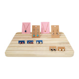 Wood Ring Display Board Earring Necklace Cards Props Holder