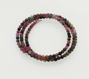 Purple Round Tourmalines Bracelet 7.5-Inch Beads Nature
