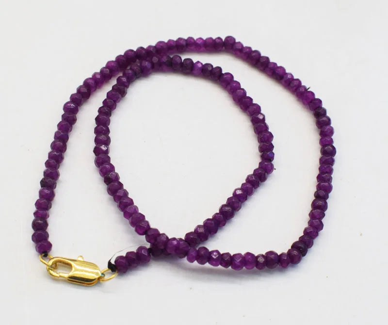 Deep Purple Jade 4*2mm Chocker Necklace Beads