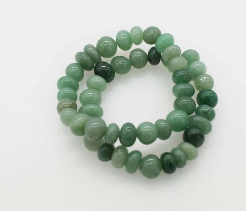 Green Jade Baroque Bracelet 7.5 inch Natural Beads