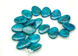 Manmade Peacock Jade Fan Necklace 17 Inch Beads
