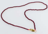 Red Garnet Round 3-4mm Chocker Necklace 16 inch Beads