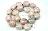 Rhodonite Pink Baroque 18-22mm Necklace 17 Inch