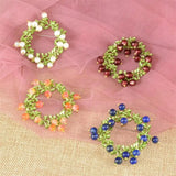 Hand Woven Freshwater Pearl Lacquer Wreath Brooch