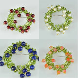 Hand Woven Freshwater Pearl Lacquer Wreath Brooch