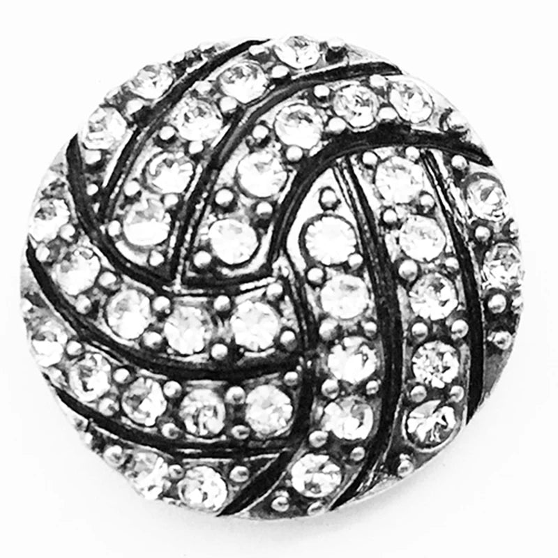 Volleyball Metal Snap Button Jewelry (Fit 18mm 20mm)