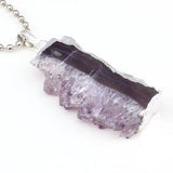 Stylish Natural Purple Amethyst Geode Slice Pendant for Necklace Charms