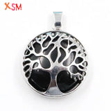 1pc Natural Stone Reiki Tree of Life Unakite Agates Pendant
