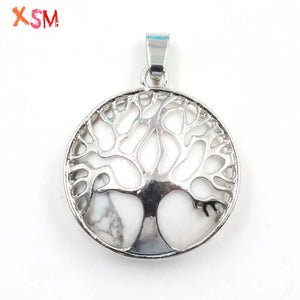 1pc Natural Stone Reiki Tree of Life Unakite Agates Pendant