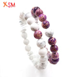 2Pcs/set Couples Distance Bracelet Natural Stone Red Beaded Men Women Gift