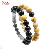 Couples Distance Bracelet Natural Stone Yellow Beaded Bracelets Men Women Gift