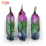 Vintage Stone Tree of Life Pendant Jewelry