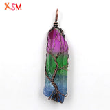 Vintage Stone Tree of Life Pendant Jewelry