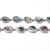 Natural Abalone Shell Alloy Beads Bracelet Bangle Heart Shaped Unique Jewelry