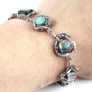 Natural Silver Plated Abalone Bracelet Bangle for Women
